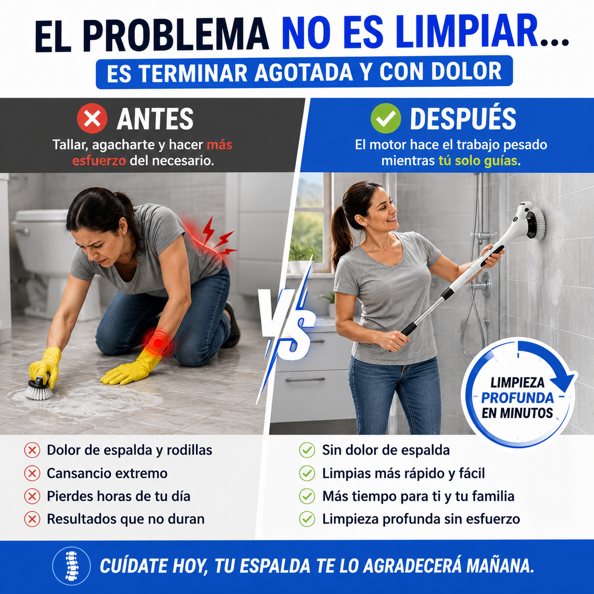 SpinClean™-Cepillo Eléctrico Giratorio 9 en 1