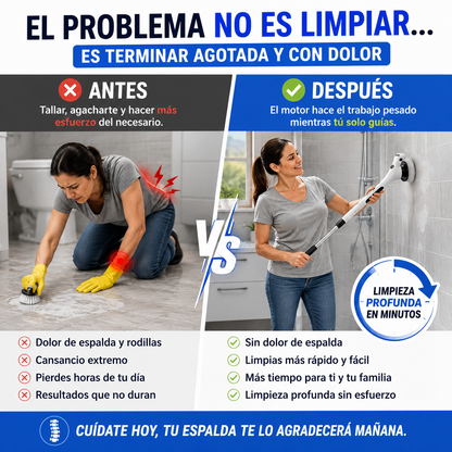 SpinClean™-Cepillo Eléctrico Giratorio 9 en 1