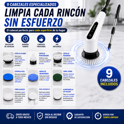 SpinClean™-Cepillo Eléctrico Giratorio 9 en 1