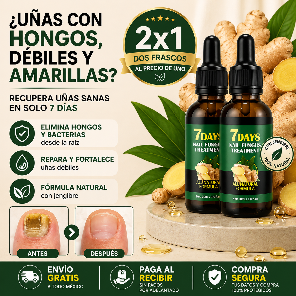 GingerNails™ - Sérum Antifúngico 14 Dias