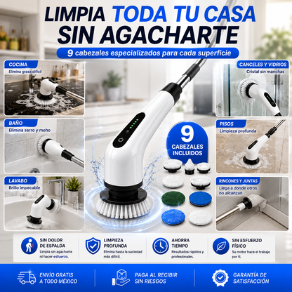 SpinClean™-Cepillo Eléctrico Giratorio 9 en 1